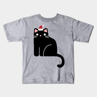 Christmas cat with a Santa hat Kids T-Shirt